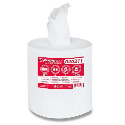 Obrázek produktu primaSOFT Maxi - papírové ručníky v roli - 2vrstvé, návin 110 m, 6 rolí