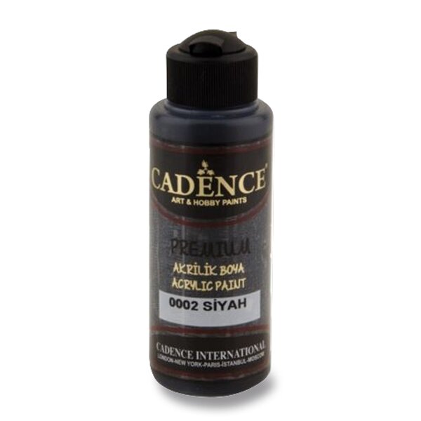 Akrylové barvy Cadence Premium 120 ml, výběr barev černá