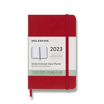 Obrázek produktu Diář Moleskine 2023 - tvrdé desky - S, týdenní, červený