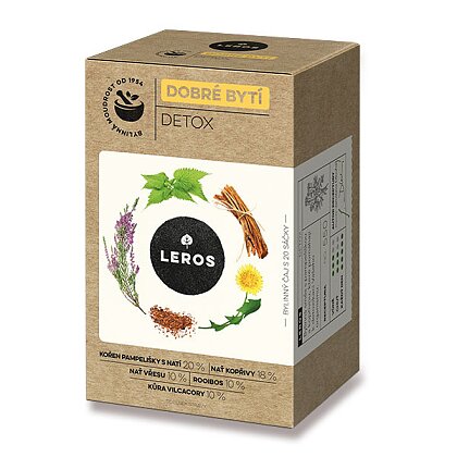 Obrázok produktu Leros Dobré bytie - bylinný čaj - Detox, 20 x 1,5 g