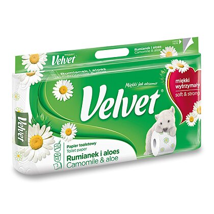 Obrázek produktu Velvet Camomile - toaletní papír - 3vrstvý, 150 útržků, 8 ks