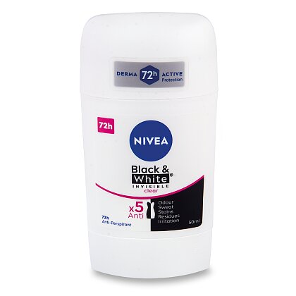 Product image Nivea Black & White Invisible Clear - solid antiperspirant - 50 ml