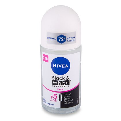 Obrázek produktu Nivea Black & White Invisible Clear - kuličkový antiperspirant - 50 ml