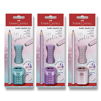 Obrázek produktu Grafitová tužka Faber-Castell Sparkle Jumbo - set, perleťové odstíny, mix barev