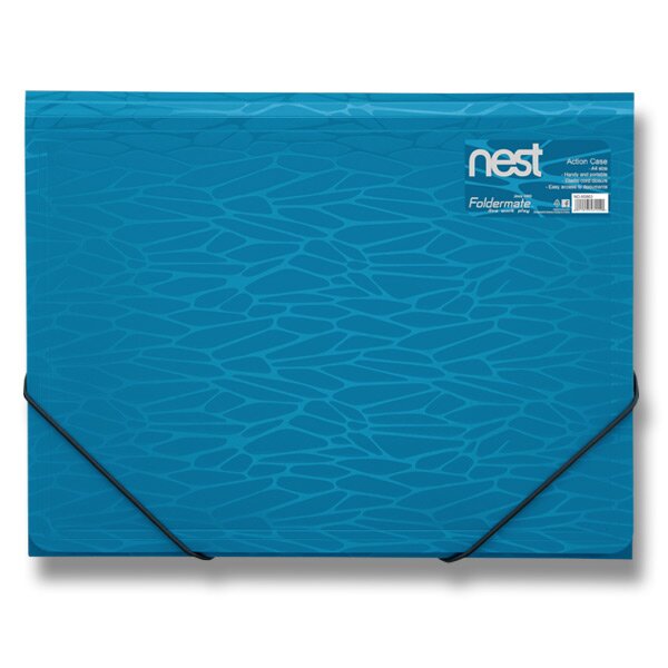 Tříchlopňové desky s gumou FolderMate Nest modrá
