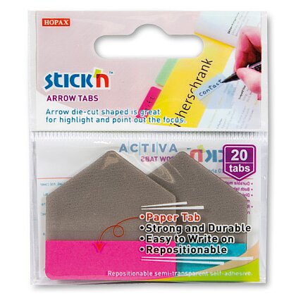 Obrázok produktu Hopax Stick'n Arrow Tabs - samolepiace záložky - 38 x 38 mm, ružová/modrá