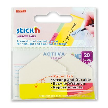 Obrázok produktu Hopax Stick'n Arrow Tabs - samolepiace záložky - 38 x 38 mm, žltá/červená