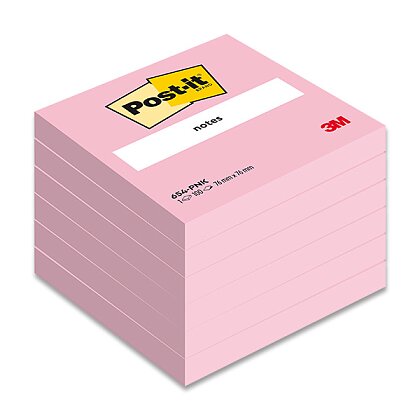Obrázek produktu 3M Post-it 654NP - samolepicí bloček - 76 x 76 mm, 6 x 100 l., růžový