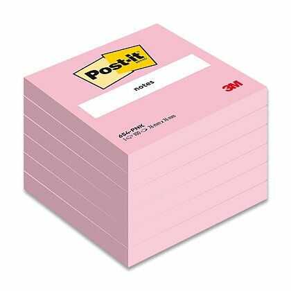 Obrázok produktu 3M Post-it 654NP - samolepiaci bloček - 76 x 76 mm, 6 x 100 l., ružový