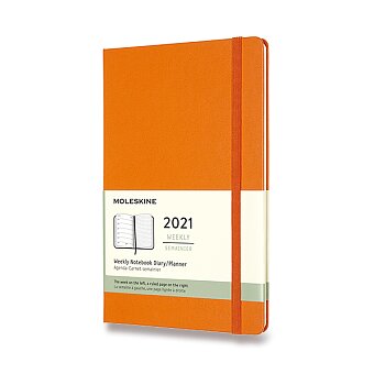 Obrázek produktu Diář Moleskine 2021 - tvrdé desky - L, týdenní, oranžový