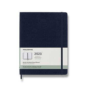 Obrázek produktu Diář Moleskine 2023 - měkké desky - XL, týdenní, modrý