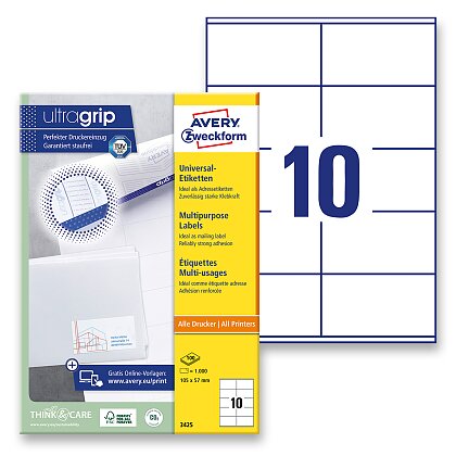 Obrázek produktu Avery Zweckform - univerzální etikety - 105,0 × 57,0 mm, 1000 etiket