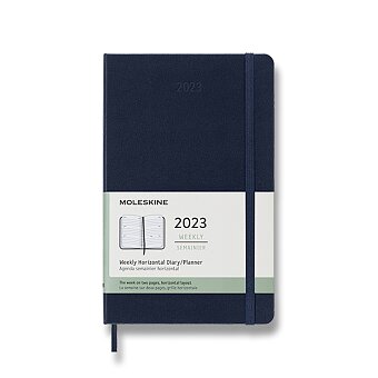 Obrázek produktu Diář Moleskine 2023 - tvrdé desky - L, týdenní, horizontální, modrý