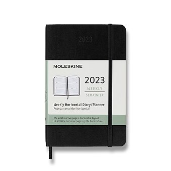 Obrázek produktu Diář Moleskine 2023 - měkké desky - S, týdenní, horizontální, černý