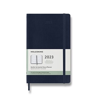Obrázek produktu Diář Moleskine 2023 - měkké desky - L, týdenní, horizontální, modrý