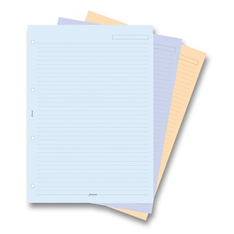 Obrázek produktu Poznámkový papier, linajkový, 3 farby - náplň A4 k diárom Filofax
