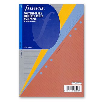Obrázek produktu Poznámkový papír, linkovaný, 4 barvy - náplň A5 k diářům Filofax