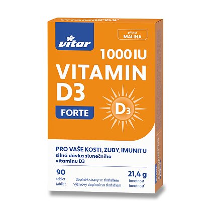 Obrázek produktu Vitar Vitamin D3 FORTE 1000 IU - 90 tablet