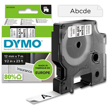 Obrázek produktu Dymo D1 S0720530 - originální polyesterová páska - 12 mm × 7 m, černo-bílá