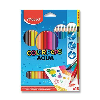 Obrázek produktu Pastelky Maped Color&#039;Peps Aqua - 18 barev + štětec