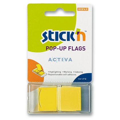 Obrázek produktu Hopax Stick'n PopUp Flags - neonové proužky "Z" - žluté