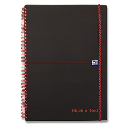 Obrázek produktu Oxford Black n' Red - kroužkový blok - A4, 70 l., linkovaný, elastický pásek