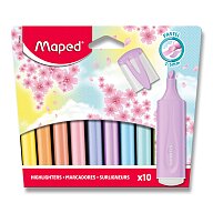 Maped Fluo Peps Pastel - zvýrazňovač - sada 10 farieb