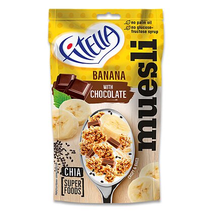 Obrázek produktu Fitella - muesli s banánem, čokoládou a chia semínky, 50 g