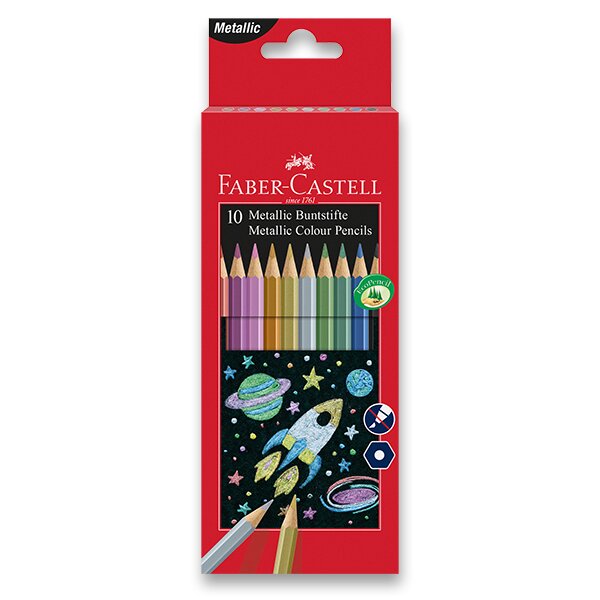 Pastelky Faber-Castell 10 barev, metalické