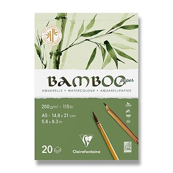 Obrázek produktu Akvarelový blok Clairefontaine Bamboo - A5, 20 listů, 250 g