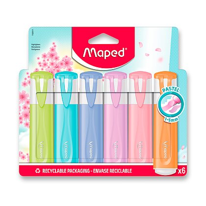 Obrázok produktu Maped Fluo Peps Pastel - zvýrazňovač - sada 6 farieb