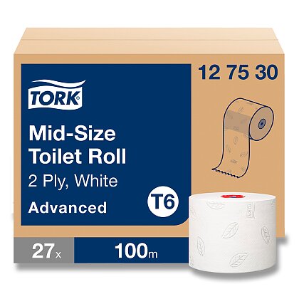 Obrázek produktu Tork Mid-size - toaletní papír - 2vrstvý, návin 100 m