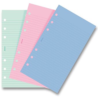 Obrázek produktu Poznámkový papír, linkovaný, 3 barvy - náplň osobních diářů Filofax