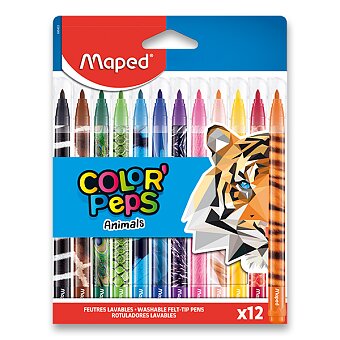 Obrázek produktu Dětské fixy Maped Color&#039;Peps Animals - 12 barev