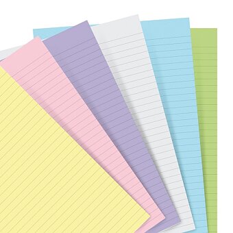 Obrázek produktu Náhradní listy, linkované, pastelové - náplň kapesních zápisníků Filofax Notebook