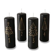 Adventné sviečky s číslami - sada 4 ks
