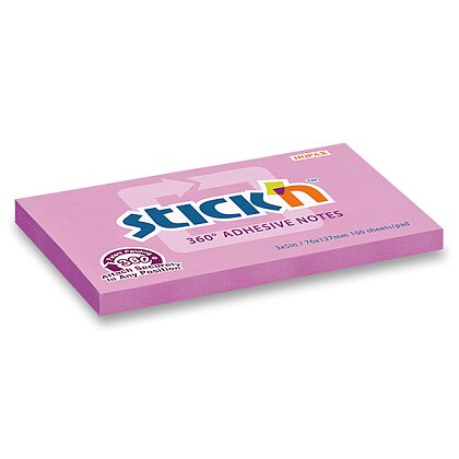 Obrázek produktu Hopax Stick'n Notes 360° - samolepicí bloček - 76 × 127 mm, 100 l., růžový