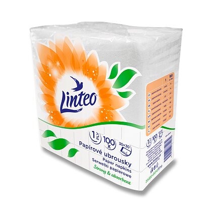 Obrázek produktu Linteo - 1vrstvé papírové ubrousky - 30 × 30 cm, 100 ks, bílé