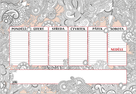 Obrázek produktu Stolní plánovač - týdenní mapa - velikost A2, 30 listů