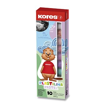 Obrázek produktu Modelína Kores Pastel - 10 barev, v krabičce 200 g