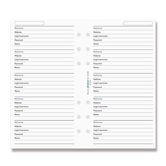 Obrázek produktu Seznam hesel - náplň osobních diářů Filofax