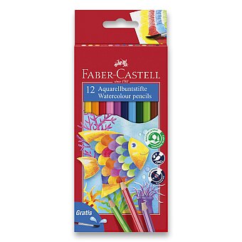 Obrázek produktu Akvarelové pastelky Faber-Castell - 12 barev + štětec