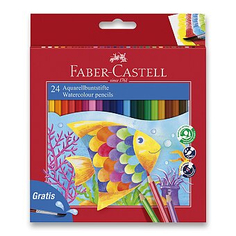 Obrázek produktu Akvarelové pastelky Faber-Castell - 24 barev + štětec
