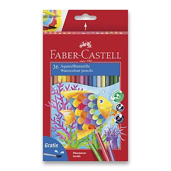 Obrázek produktu Akvarelové pastelky Faber-Castell - 36 barev + štětec