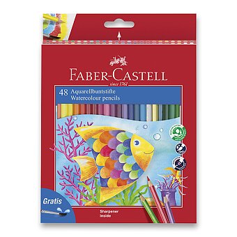 Obrázek produktu Akvarelové pastelky Faber-Castell - 48 barev + štětec