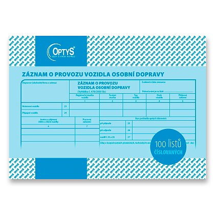 Product image Optys - Record of car operation