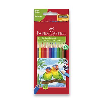 Obrázek produktu Pastelky Faber-Castell trojhranné - 12 barev + ořezávátko