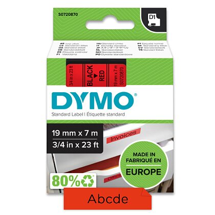 Obrázek produktu Dymo D1 S0720870 - originální polyesterová páska - 19 mm × 7 m, černo-červená