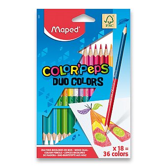 Obrázek produktu Pastelky Maped Color&#039;Peps Duo - oboustranné pastelky, 36 barev