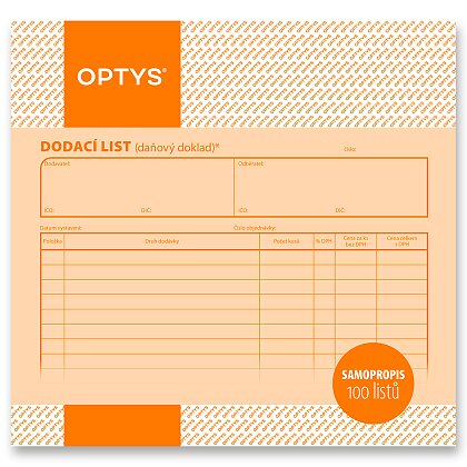 Product image Optys - bill of delivery